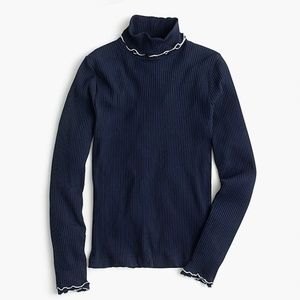 J Crew Contrast Ribbed Turtle Neck